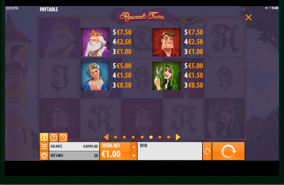 rapunzels tower slot machine detail image 2