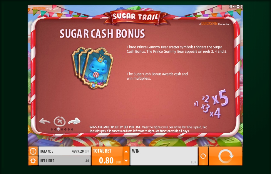 sugar trail slot machine detail image 4