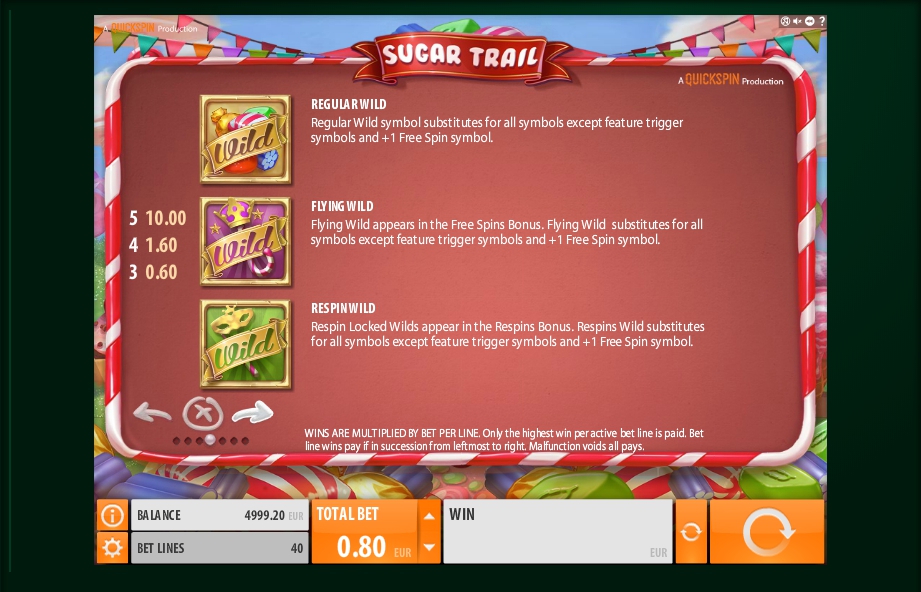 sugar trail slot machine detail image 3