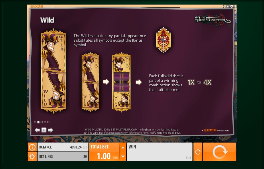 the three musketeers slot machine detail image 3