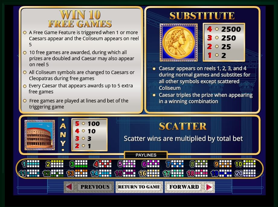 caesars empire slot machine detail image 0