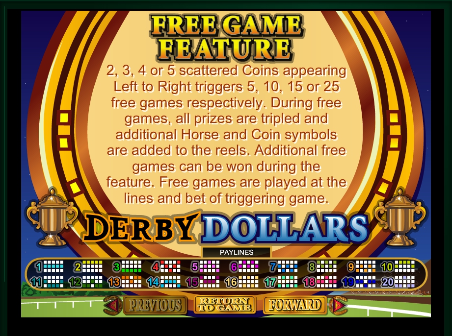 derby dollars slot machine detail image 3