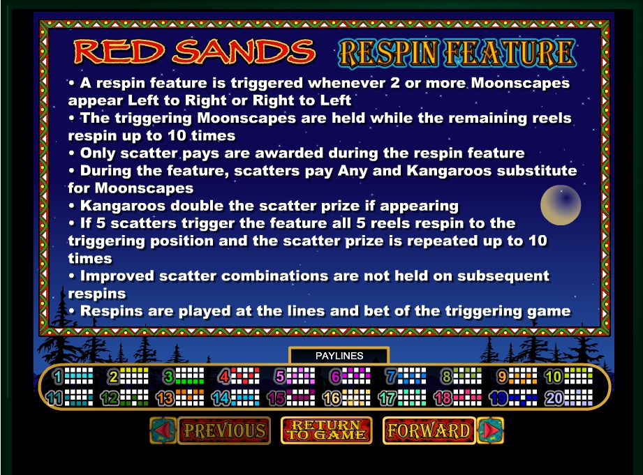 red sands slot machine detail image 3