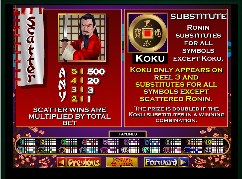 ronin slot machine detail image 2