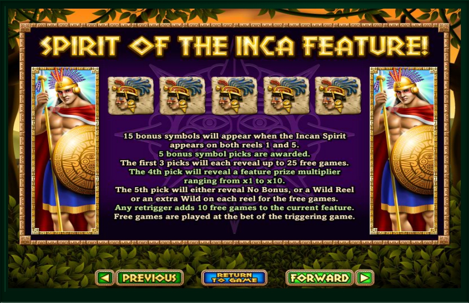 spirit of the inca slot machine detail image 2