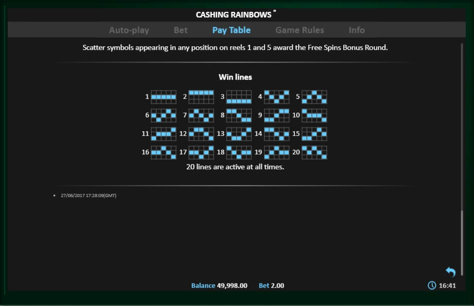 cashing rainbows slot machine detail image 0