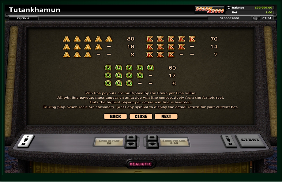 tutankhamun slot machine detail image 6