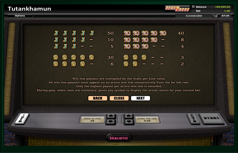 tutankhamun slot machine detail image 5