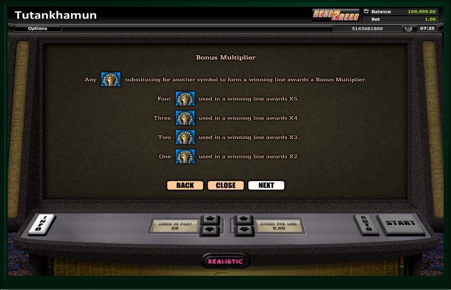 tutankhamun slot machine detail image 3