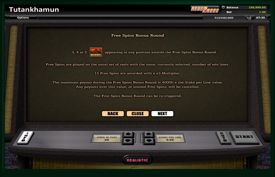 tutankhamun slot machine detail image 1