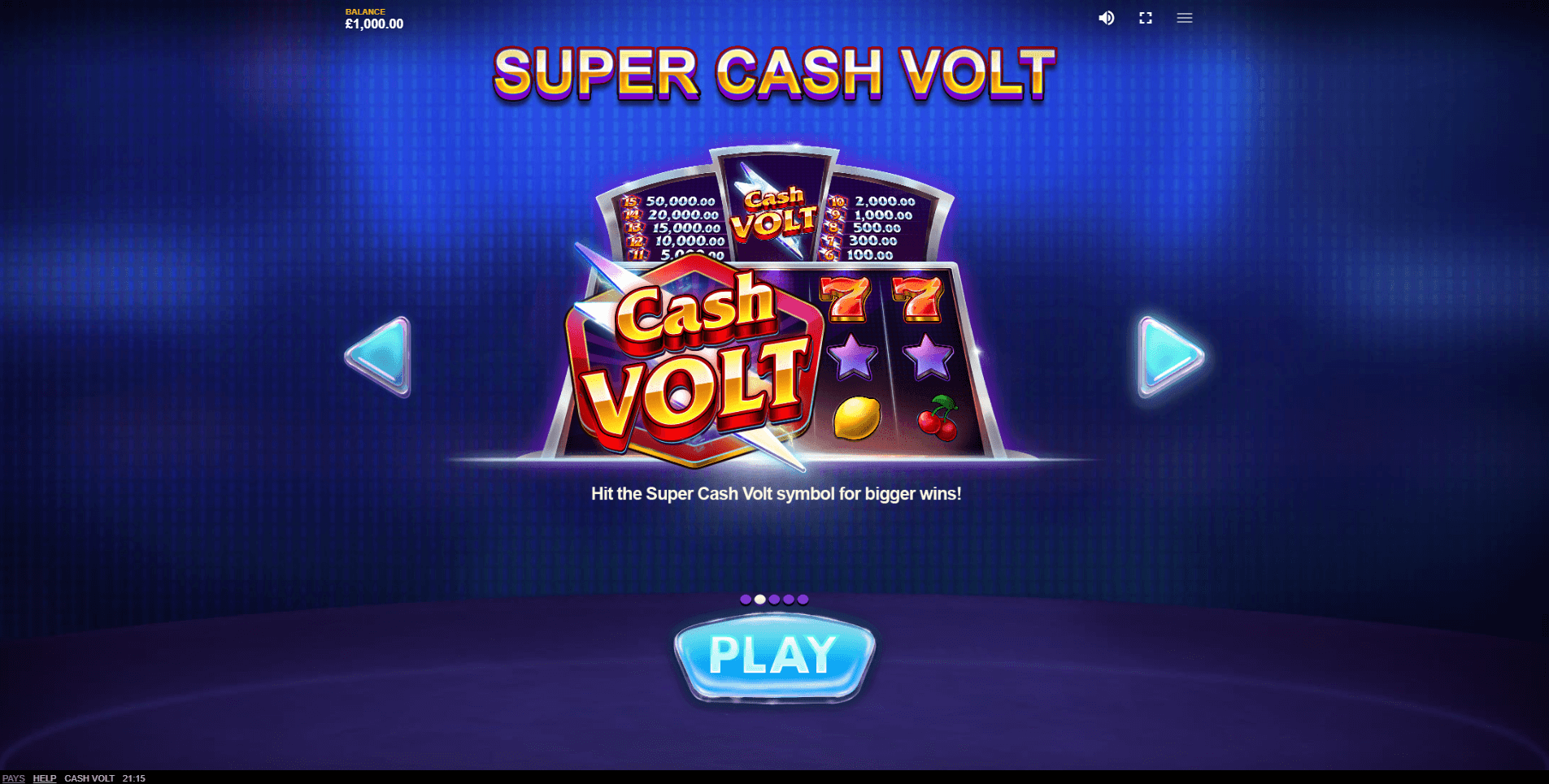 cash volt slot machine detail image 0