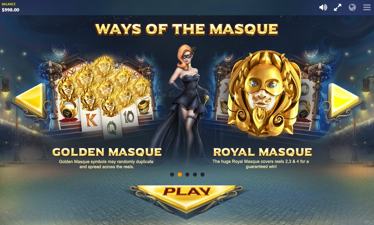 masquerade slot machine detail image 3