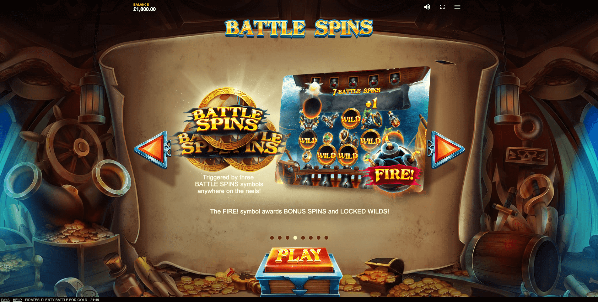 pirates plenty battle for gold slot machine detail image 2