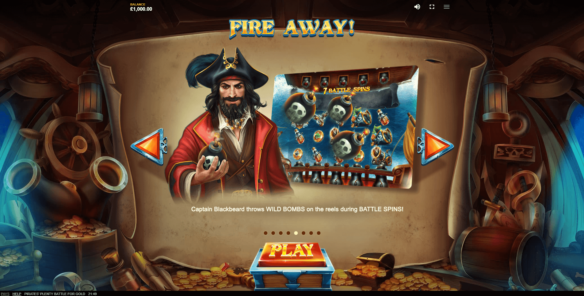 pirates plenty battle for gold slot machine detail image 3