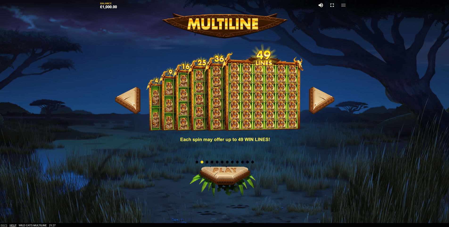 wild cats multiline slot machine detail image 3