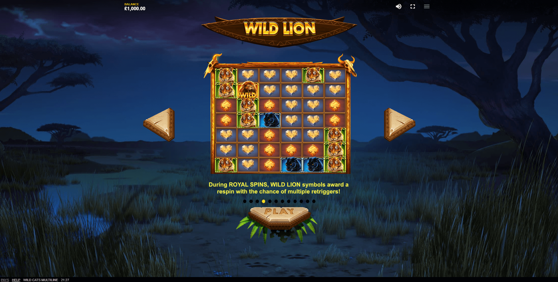 wild cats multiline slot machine detail image 5