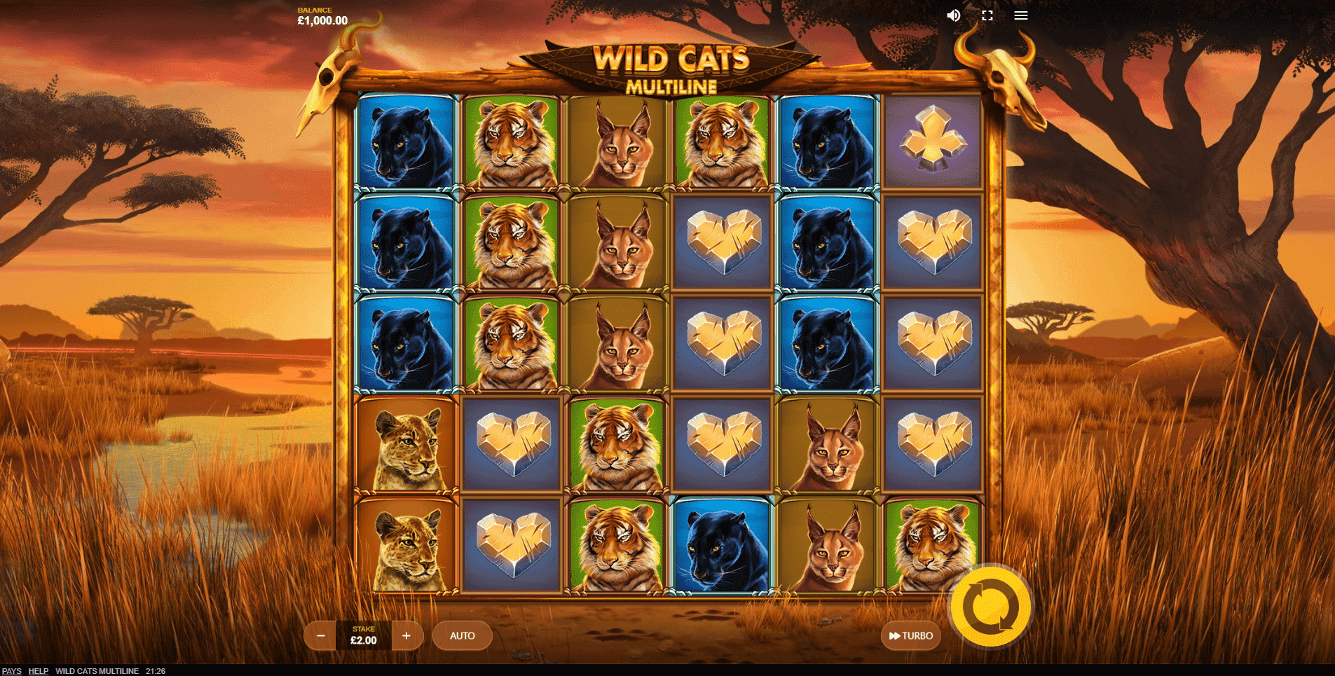 Wild Cats Multiline slot play free