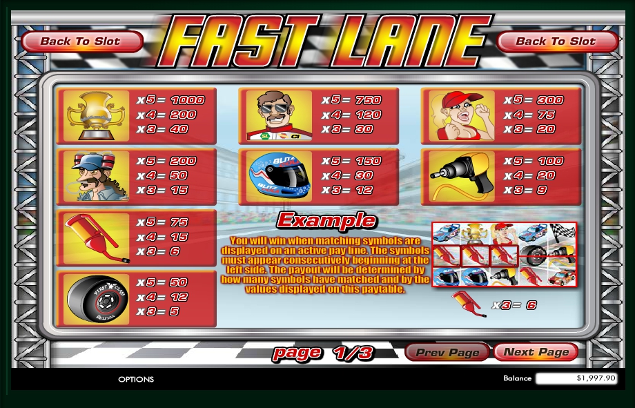 fast lane slot machine detail image 2