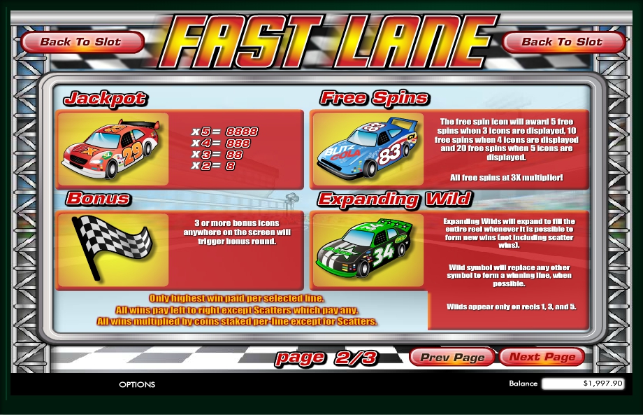 fast lane slot machine detail image 1