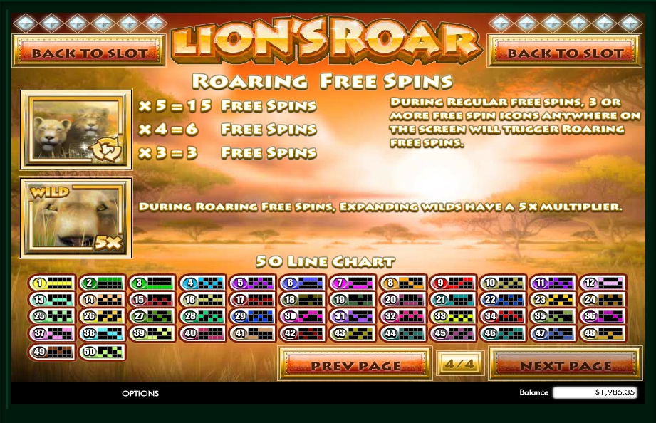 lions roar slot machine detail image 0