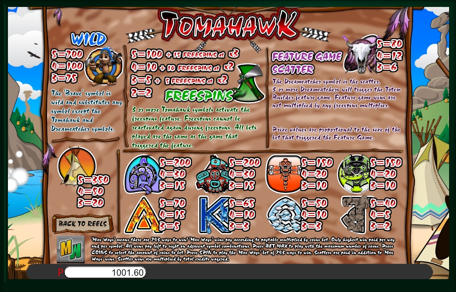 tomahawk slot machine detail image 0