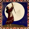 shaman in the background of the moon: wild symbol - shaman