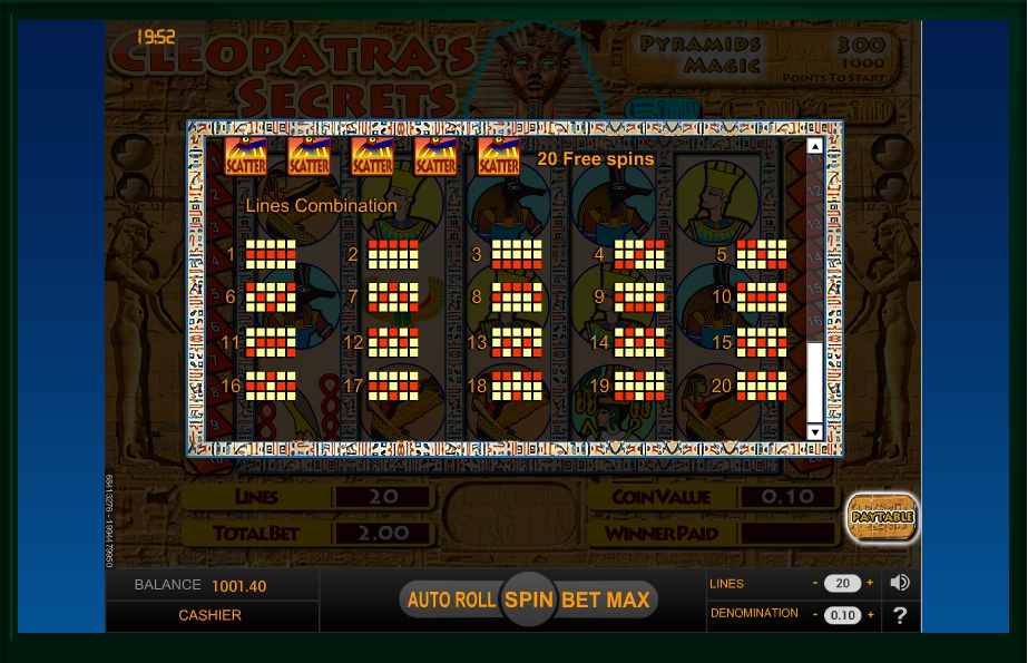 cleopatra’s secrets slot machine detail image 0