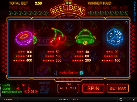 the reel deal slot machine detail image 2