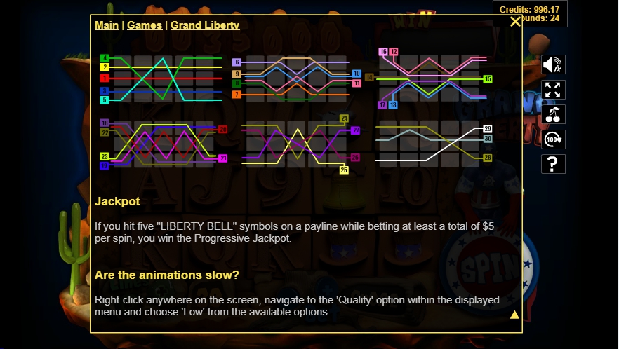 grand liberty slot machine detail image 0