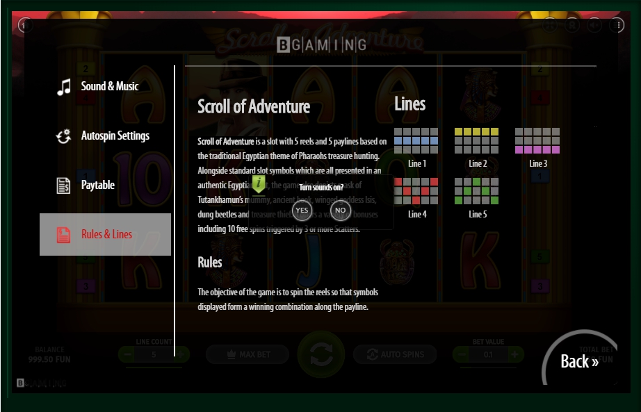 scroll of adventure slot machine detail image 0