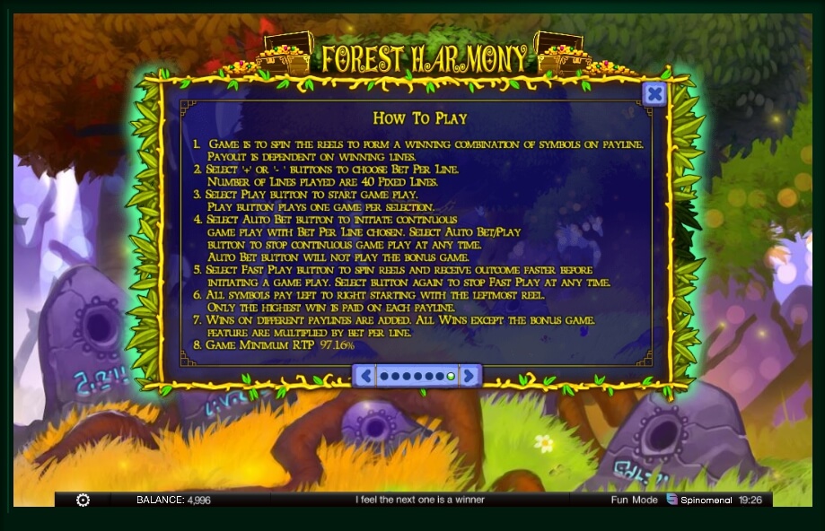 forest harmony slot machine detail image 0