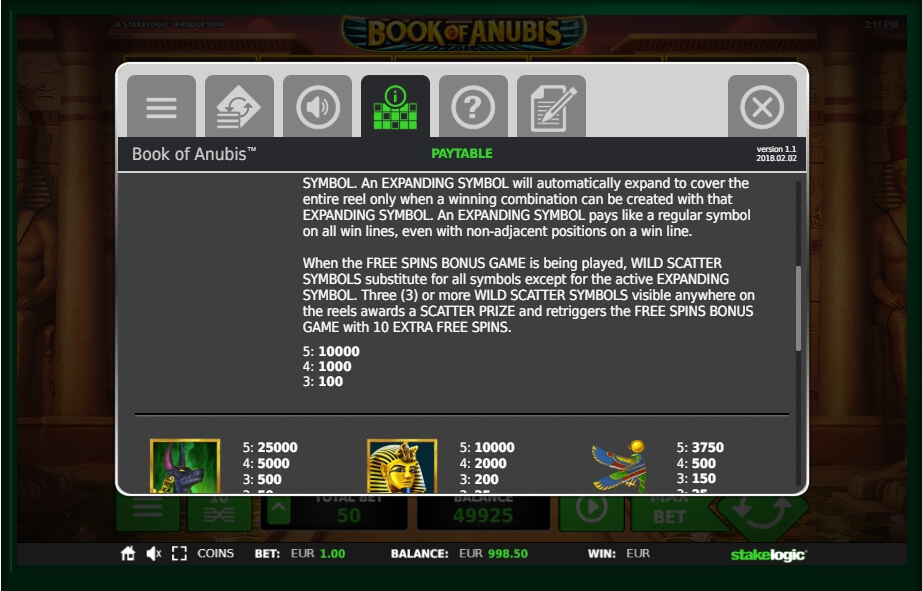 book of anubis slot machine detail image 2