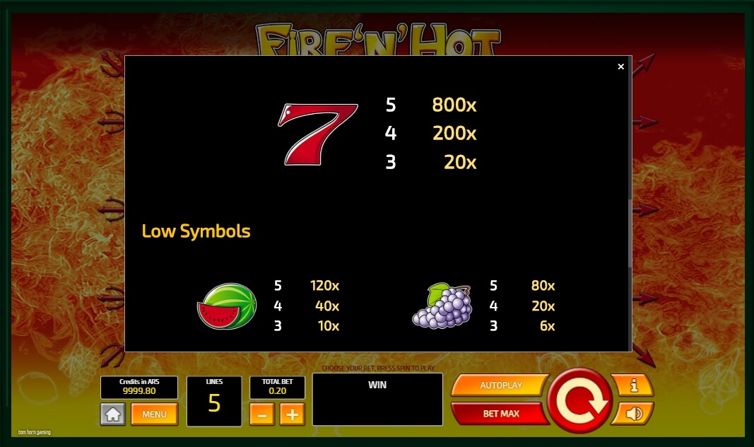 fire’n’hot slot machine detail image 2